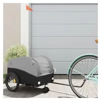 VidaXL Fahrradanhänger Schwarz und Grau 30 kg Eisen