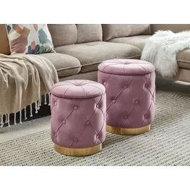 Beliani Pouf 2er Set Rosa