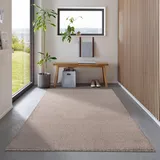 Carpetsale24 Teppich Wohnzimmer Dichter Kurzflor Einfarbig Teppich Modern Robust Rechteckig und Rund Teppich Beige Teppich 160x230 cm