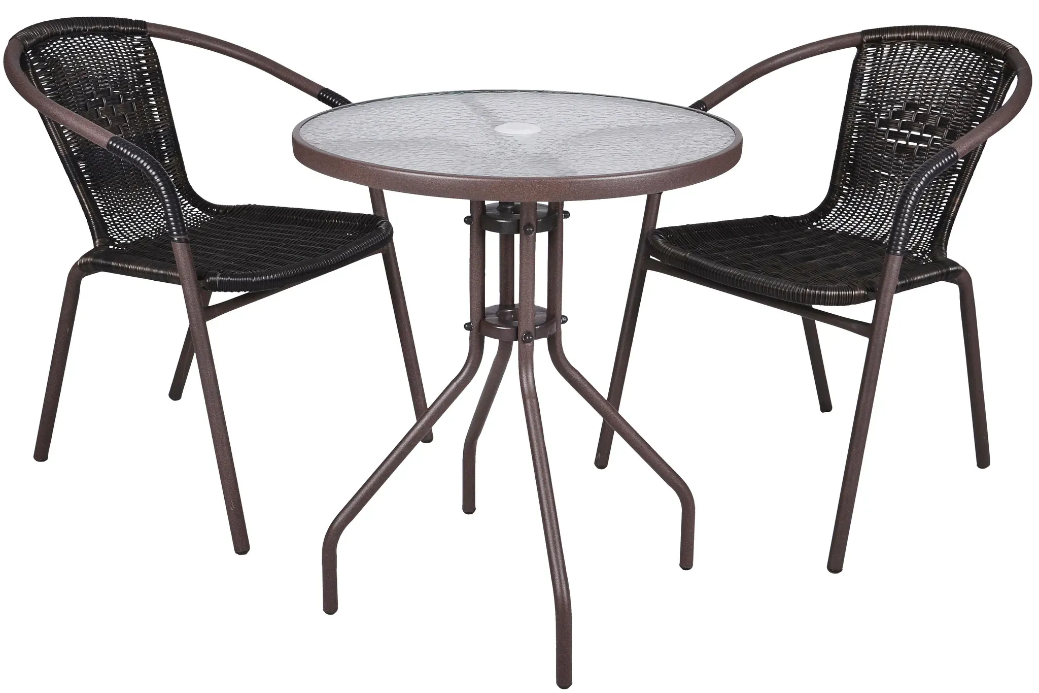 Balkonset Bistro-Set 3-tlg. Braun