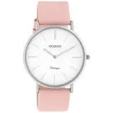 Oozoo Vintage Damenuhr C20210 Weiss Lederband Rosa 40 mm - Rosa