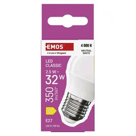 EMOS LED Lampe Mini Globe ZQ6D13 2,5 W E27 neutralweiß 350 lm