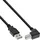InLine InLine® USB 2.0 Kabel, A an B, unten abgewinkelt, schwarz, 0,3m