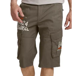 FQ1924 Mael Herren Freizeit-Bermuda Cargo-Shorts Baumwoll-Hose Sommer-Hose 21900196 180515 Olive - 