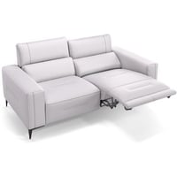 Sofanella 2-Sitzer Leder Teramo, Relaxsofa, Designsofa, Designer Couch, Italienisches Sofa, 2er Sofa weiß