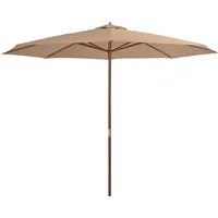 vidaXL Sonnenschirm mit Holzmast Ø 350 cm Taupe