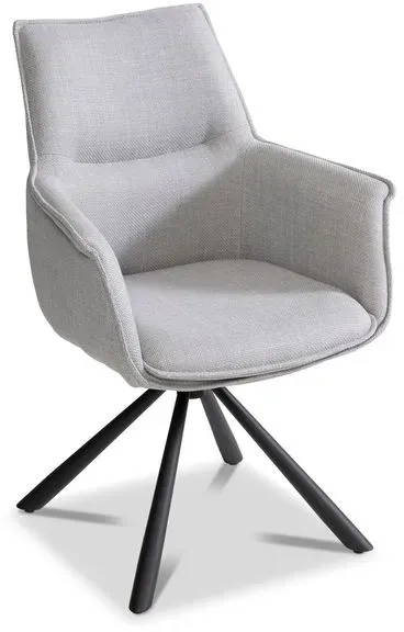 2er-Set [de]sign & more Stuhl Berkeley Stoff Grau