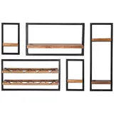SIT Möbel Wandregal-Set 5-teilig 120 x 25 x 75 cm Antikschwarz