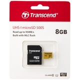 Transcend microSDHC 8GB Class 10 500S UHS-I + SD-Adapter