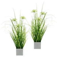 I.GE.A. Kunstpflanze Grasbusch im Topf Gras, I.GE.A., Höhe 32 cm, 2er Set Gräser Kunstgras Dekogras Grünpflanze Pflanze Kunstblume grün