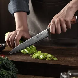 Wakoli EDIB Damast Fleischmesser I 18cm Klinge I Pakka Griff