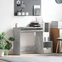 VidaXL Grauer Computertisch Beton grau Spanplatte mit Betonlook Medium