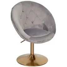 KADIMA DESIGN Loungesessel KADIMA DESIGN Samt 67 x 100 x 62 cm Grau/Gold mit Rollen