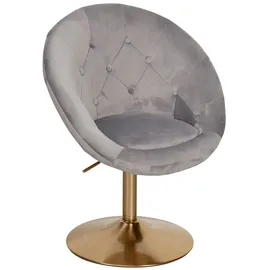 KADIMA DESIGN Loungesessel KADIMA DESIGN Samt 67 x 100 x 62 cm Grau/Gold mit Rollen