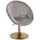 KADIMA DESIGN Loungesessel KADIMA DESIGN Samt 67 x 100 x 62 cm Grau/Gold mit Rollen