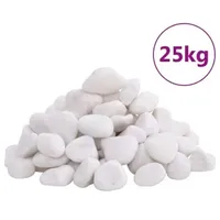VidaXL Polierte Kiesel 25 kg Weiß 2-5 cm -