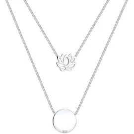Elli Halskette Lotusblume Om Mantra Symbol Layer 925 Silber