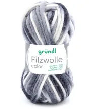 120 Filzwolle Color Schwarz/Grau/Weiß 50 g