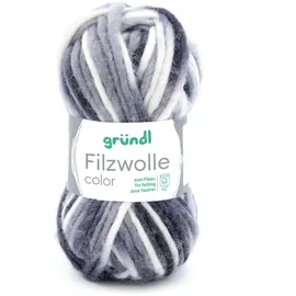 120 Filzwolle Color Schwarz/Grau/Weiß 50 g
