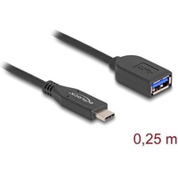 Delock 60567 USB Kabel 0,25 m USB 3.2 Gen 2 (3.1 Gen 2) USB C USB A Schwarz