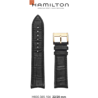 Hamilton Leder Thinline / Squarelin Band-set Leder-schwarz-22/20 H690.385.104 - schwarz