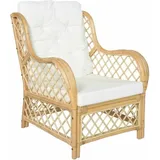 Maison Exclusive Sessel Mit Kissen Natürliches Rattan Und Leinen