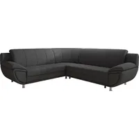 Ecksofa TRENDMANUFAKTUR "Rondo II, L-Form" Sofas Gr. B/H/T: 267cm x 85cm x 247cm, Struktur fein, langer Schenkel rechts, Mit Federkern, ohne Bettfunktion, grau (dunkelgrau) wahlweise mit Federkern, Bettfunktion