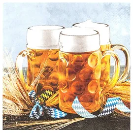 Home fashion Home Fashion, Beer Mug, Lunch-Servietten aufgefaltetes Maß 33 cm x 33 cm, im Viertelfalz, 20 Stück pro Pack