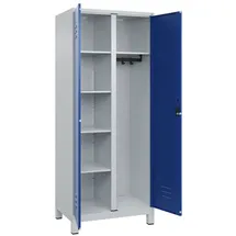 C+P Wäsche-/Kombispind Classic PLUS, Füße, 2 Abteile, 1950x800x500mm, 7035/5010 Verschluss Zylinderschloss Front RAL 5010 Enzianblau