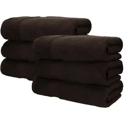 Betz 6 Stück Saunatücher Saunatuch Saunahandtuch Set Premium 100% Baumwolle Frottier XXL Badetuch Strandtuch Größe 70x200 cm Farbe dunkelbraun
