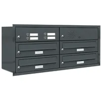 AL Briefkastensysteme 4er Premium Briefkasten Unterputz Anthrazit