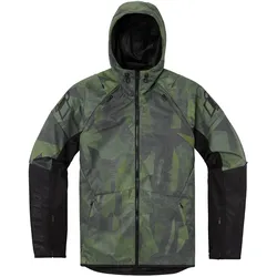 Icon Airform Battlescar, Textiljacke - Dunkelgrün/Schwarz - L