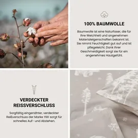 SCHIESSER Nordic Winterprint Greige 135 x 200 cm + 80 x 80 cm