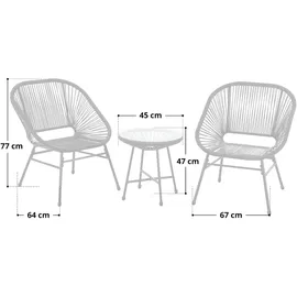 Svita TULUM Balkonmöbel-Set 3-tlg. weiß