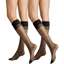 Hudson Damen Kniestrümpfe Simply 20 To Go 2-Pack druckfreier Bund 20 DEN Black 0005 ONESIZE