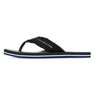 Tommy Hilfiger Herren Flip Flops Leather Beach Sandal mit Fransen, Schwarz (Black), 42