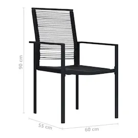 vidaXL Gartenstühle 4 Stk. PVC Rattan Schwarz
