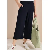 Cecil Style Neele High Waist Wide Leg Hose Blau M