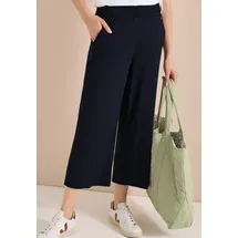 Cecil Style Neele High Waist Wide Leg Hose Blau M