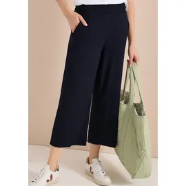 Cecil Style Neele High Waist Wide Leg Hose Blau M