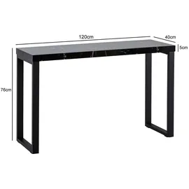 Wohnling Konsolentisch 120x40x76 cm Schwarz
