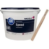 Mega 300 Speed Weiß 12,5L – Hochwertige Wandfarbe mit Active-Dry-Technologie für gleichmäßiges Oberflächenbild – Inkl. sdw-tools Rührholz – Weichmacher- & Lösemittelfrei