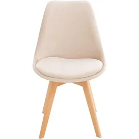 CLP Esszimmerstuhl Linares beige Samt