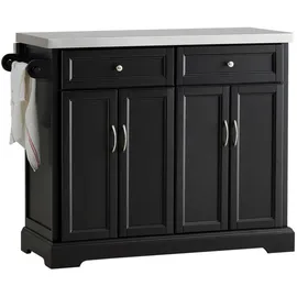 SoBuy Kücheninsel Schwarz