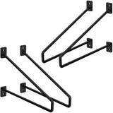 ML-Design 4 Stück Regalhalterung 265 mm Schwarz aus Stahl Haarnadel Schwebe