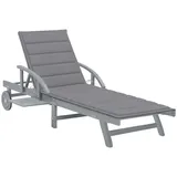 vidaXL Sonnenliege 200 x 68 x 86 cm Grau