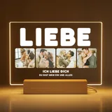 Greatminer Personalisierte Lampe mit Foto und Widmung - Geschenke Liebe mit Foto und Widmung - Geschenk Paare - Valentinstagsgeschenk - Acrylglas 18x14 cm mit optionalem LED-Sockel