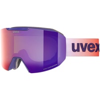 Uvex evidnt Attract Skibrille (Farbe: 9030 purple bash matt, mirror ruby/contrastview green/clear (S2))