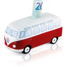 BRISA VW Collection - Volkswagen Spar-Büchse-Schwein-Dose im T1 Bulli Bus Samba Design (Classic Bus/Rot)