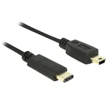 DeLock USB-Kabel USB 2.0 USB-Mini-B Stecker, USB-C® Stecker 2.00m Schwarz 83336